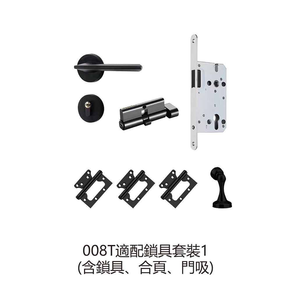 Carbon Crystal Wooden Doors  (包木框和門鎖) 碳晶門 LS-PB01 實木復合門 生態門 現代簡約風格 新西蘭松木門框