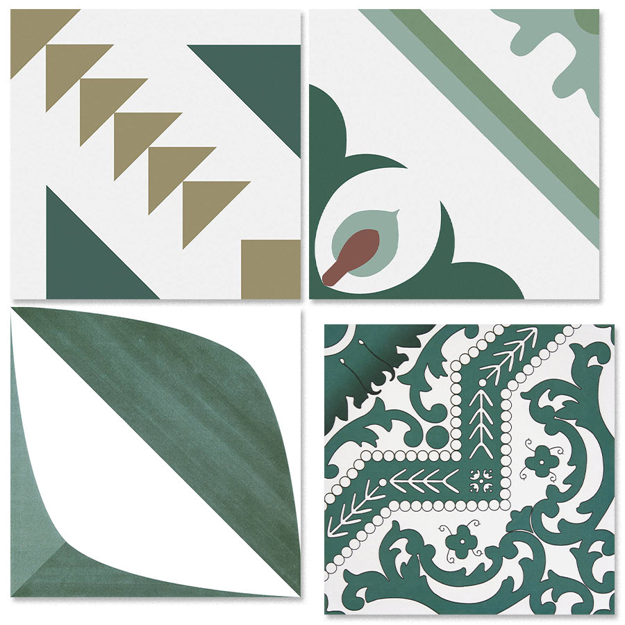 中國佛山瓷磚 China Foshan Tiles Encaustic Tiles 啞光地磚 牆磚F2109 F2123 F2135 F2141花磚 裝飾磚 混裝發貨 隨機圖案 20×20cm
