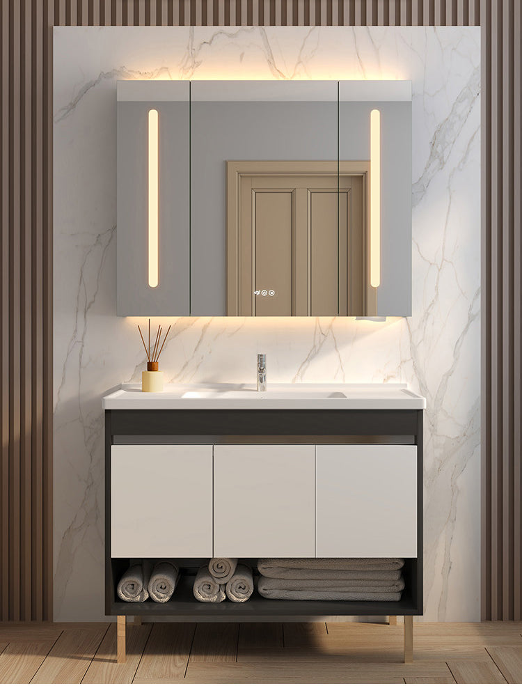 Bathroom Cabinets T141系列 落地式 廁所衛生間 浴室櫃 陶瓷一體盤 不鏽鋼材質 防水防潮 Stainless Steel Bathroom Cabinets