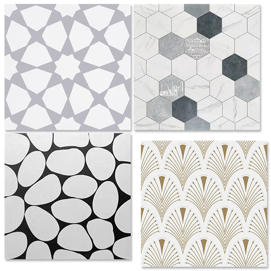 中國佛山瓷磚 China Foshan Tiles Encaustic Tiles 啞光地磚 牆磚F30072 F30073 F30077 F30594W花磚 裝飾磚 混裝發貨 隨機圖案 30×30cm