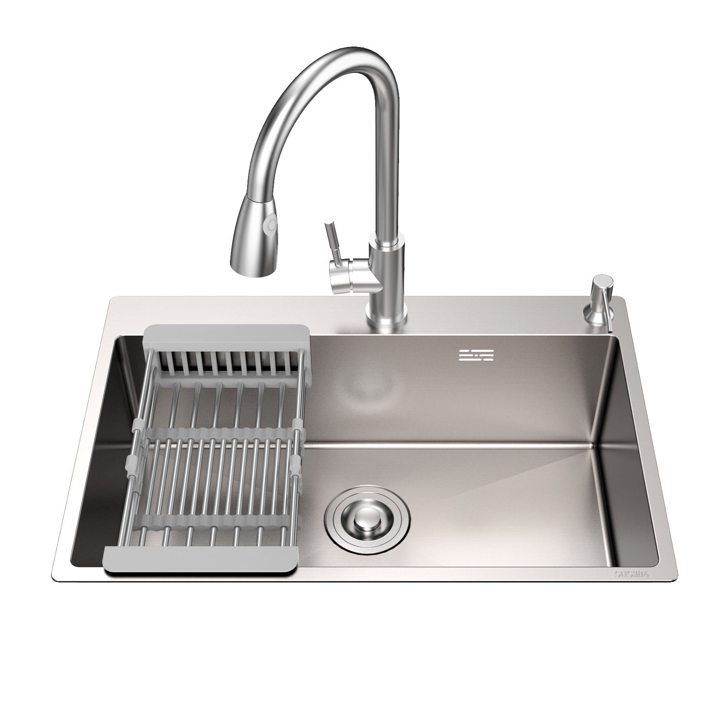 Bowl Round Sink 304 Stainless Steel Undermount PVD Nanotechnology Kitchen Sink (包龍頭)方形水槽 304不鏽鋼水槽 納米塗層 銀色 防污潔淨 大單槽 鋅盤 櫥櫃專用 廚房五金 OC-5