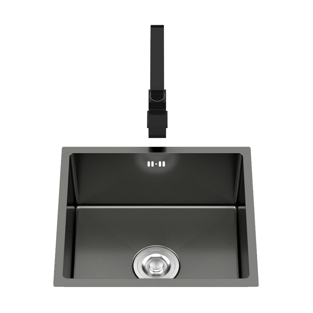 Bowl Round Sink 201 Stainless Steel Undermount PVD Nanotechnology Kitchen Sink (包龍頭)方形水槽 201不鏽鋼水槽 納米塗層 黑色 防污潔淨 大單槽 鋅盤 櫥櫃專用 廚房五金OC-3