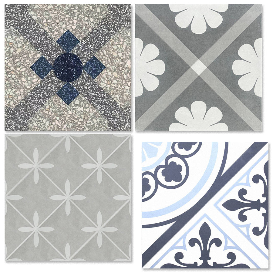 中國佛山瓷磚 China Foshan Tiles Encaustic Tiles 啞光地磚 牆磚F30076 F30094 F30414 F30531W花磚 裝飾磚 混裝發貨 隨機圖案 30×30cm
