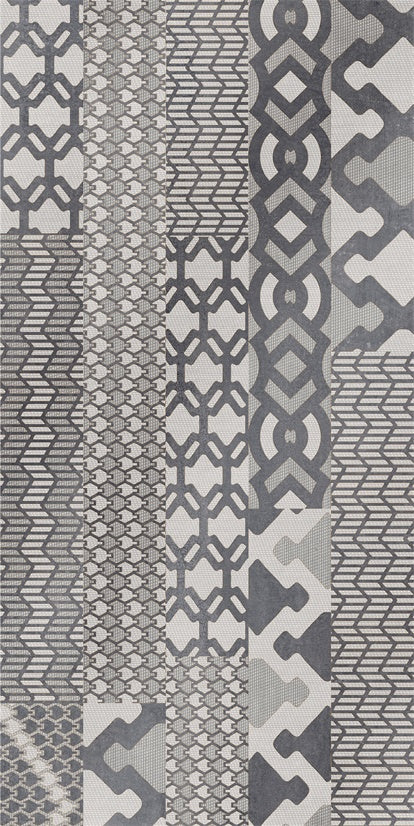 意大利設計磁磚 Italian Design Tiles 藝術花磚 SW75008GY 75×150cm 地磚 牆磚 柔光磚 Dry grain and throw 半拋幹粒工藝 Dumb and soft face 啞柔面