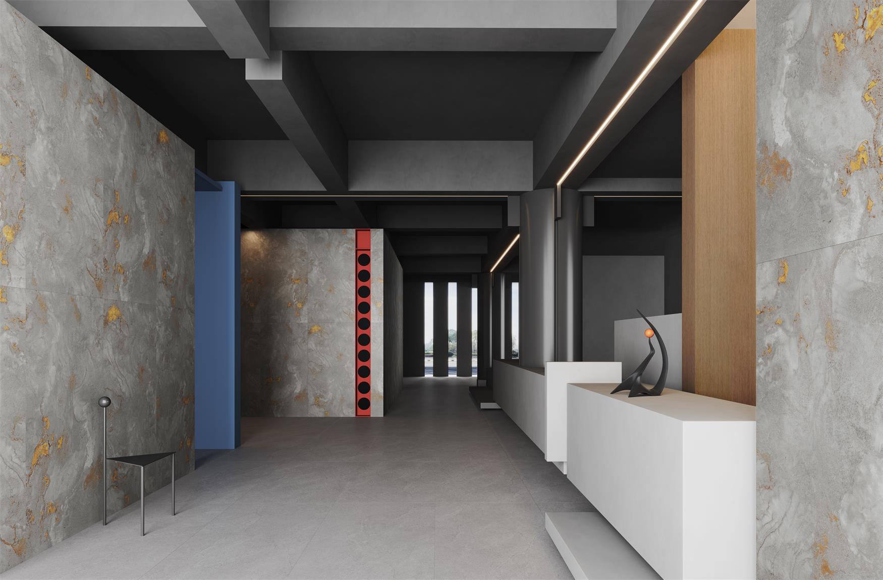 意大利設計磁磚 Italian Design Tiles 砂岩 中灰 CX75025GY 75×150cm 地磚 牆磚 柔光磚 Dry grain and throw 半拋幹粒工藝 Dumb and soft face 啞柔面