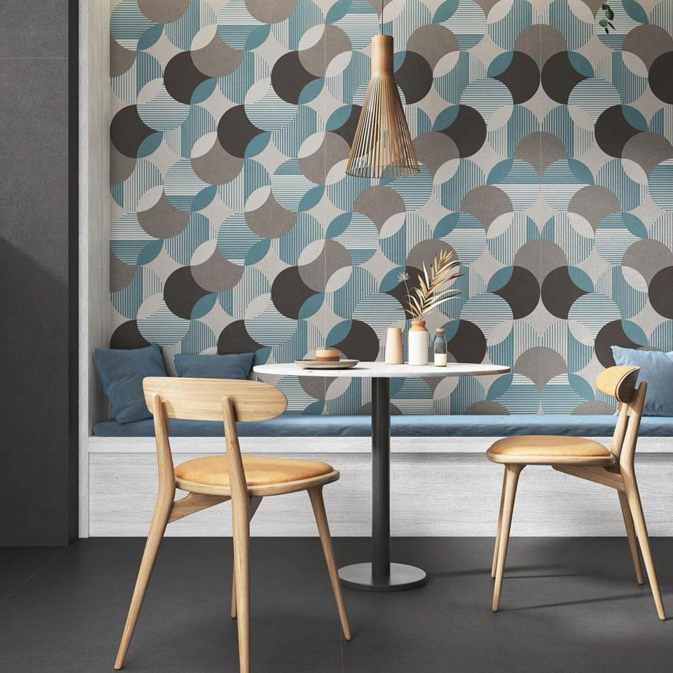 意大利設計磁磚 Italian Design Tiles 藝術花磚 SW7515H02 75×150cm 地磚 牆磚 柔光磚 Dry grain and throw 半拋幹粒工藝 Dumb and soft face 啞柔面