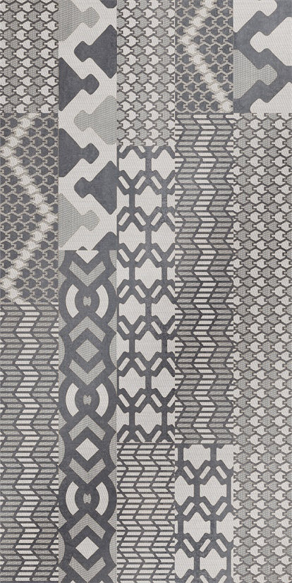 意大利設計磁磚 Italian Design Tiles 藝術花磚 SW75008GY 75×150cm 地磚 牆磚 柔光磚 Dry grain and throw 半拋幹粒工藝 Dumb and soft face 啞柔面