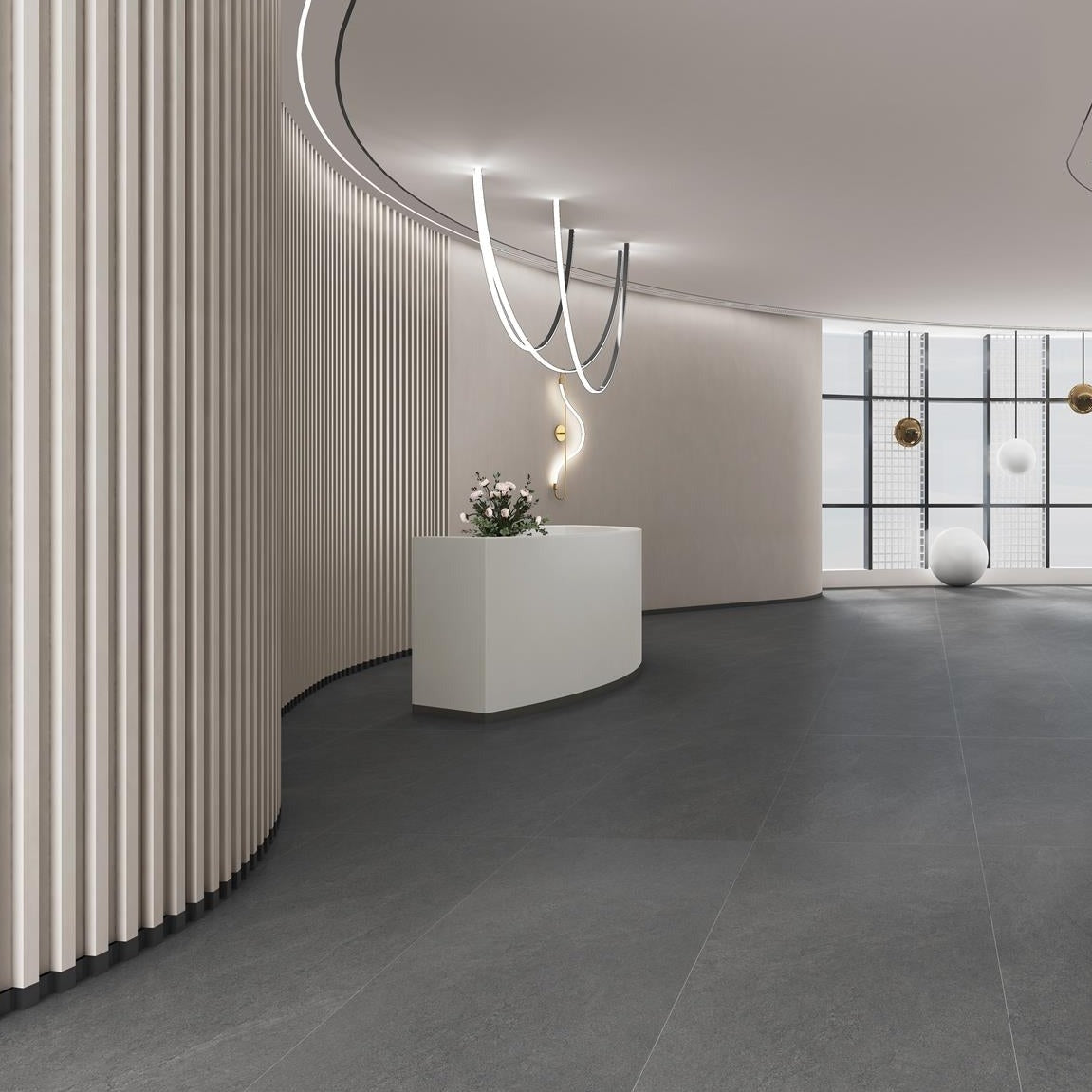 意大利設計磁磚 Italian Design Tiles 砂岩 中灰 CX75025GY 75×150cm 地磚 牆磚 柔光磚 Dry grain and throw 半拋幹粒工藝 Dumb and soft face 啞柔面
