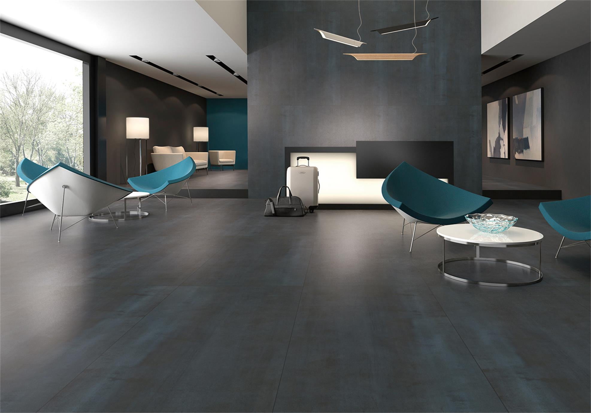 意大利設計磁磚 Italian Design Tiles 金屬質感 鐵鏽 FS7515076GY 75×150cm 地磚 牆磚 柔光磚 Dry grain and throw 半拋幹粒工藝 Dumb and soft face 啞柔面
