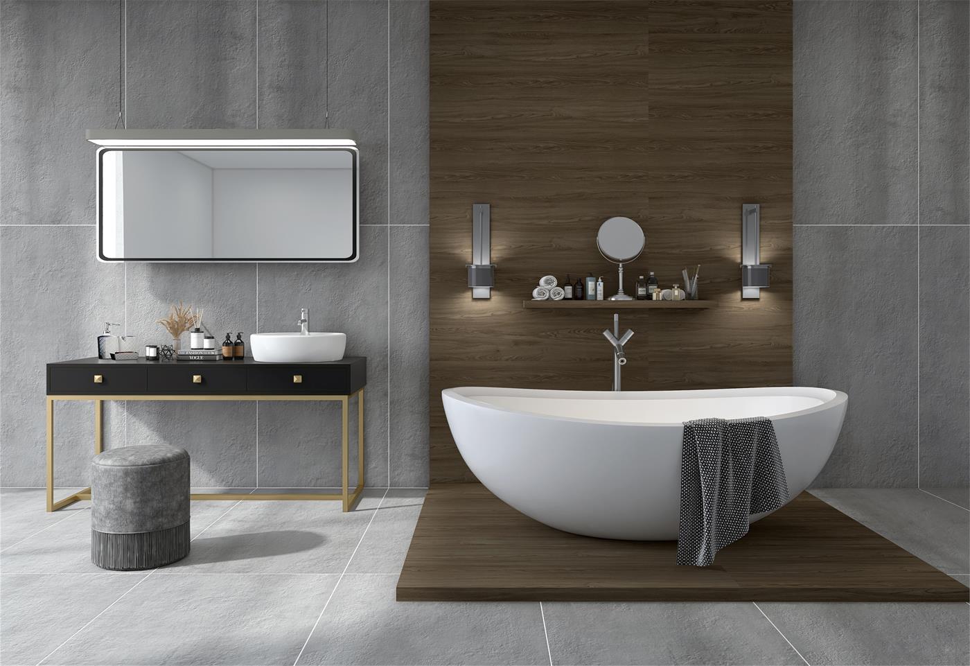 意大利設計磁磚 Italian Design Tiles 金屬質感 銀鏽 FS7515074GY 75×150cm 地磚 牆磚 柔光磚 Dry grain and throw 半拋幹粒工藝 Dumb and soft face 啞柔面