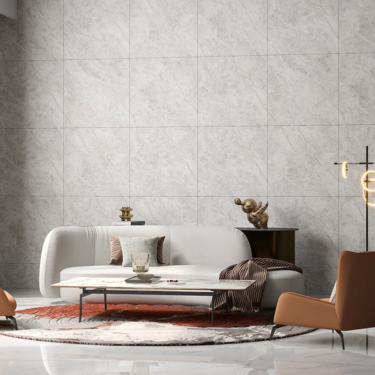 中國佛山瓷磚 China Foshan Marble Tiles Glossy 大理石瓷磚 連紋瓷磚 地磚 墻磚 釉面磚 亮光面 雲朵拉灰GT8606 80×80cm