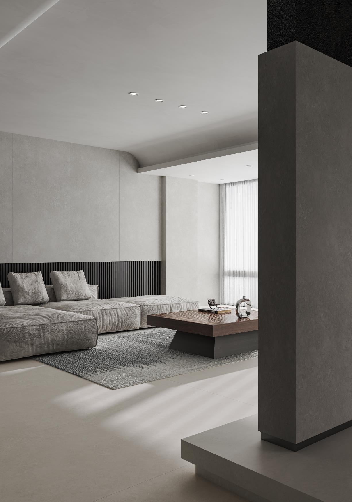 意大利設計磁磚 Italian Design Tiles 微水泥 米白 SW918106GY 90×180cm 地磚 牆磚 柔光磚 Dry grain and throw 半拋幹粒工藝 Dumb and soft face 啞柔面