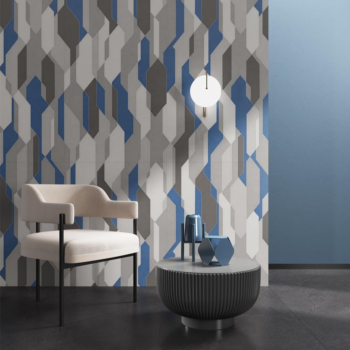 意大利設計磁磚 Italian Design Tiles 藝術花磚 SW7515H01AB 75×150cm 地磚 牆磚 柔光磚 Dry grain and throw 半拋幹粒工藝 Dumb and soft face 啞柔面