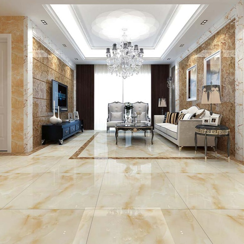 中國佛山磁磚 China Foshan Marble Tiles Glossy 大理石磁磚 連紋磁磚 地磚 牆磚 釉面磚 亮光面 錦雲玉6B6078 60×60cm