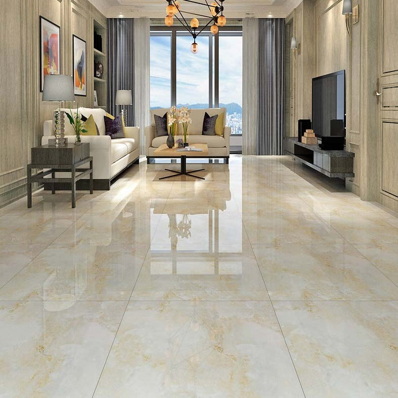 中國佛山磁磚 China Foshan Marble Tiles Glossy 大理石磁磚 連紋磁磚 地磚 牆磚 釉面磚 亮光面 如意玉6B6001 60×60cm