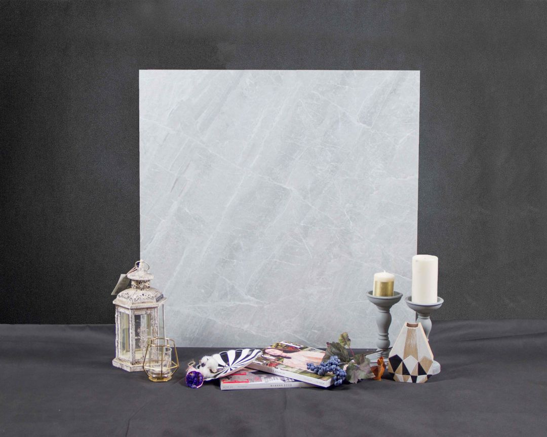 中國佛山磁磚 China Foshan Marble Tiles Glossy 大理石磁磚 連紋磁磚 地磚 牆磚 釉面磚 亮光面 8E8011土耳其灰 80×80cm