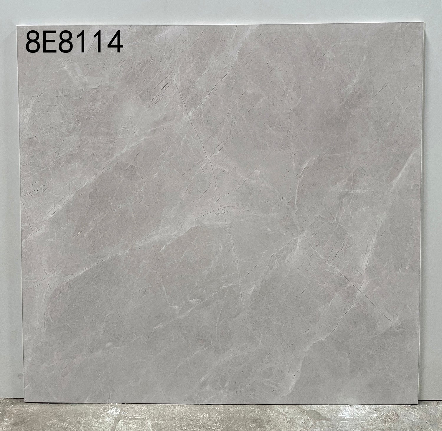 中國佛山磁磚 China Foshan Marble Tiles Glossy 大理石磁磚 連紋磁磚 地磚 牆磚 釉面磚 亮光面 8E8114閃電灰 80×80cm