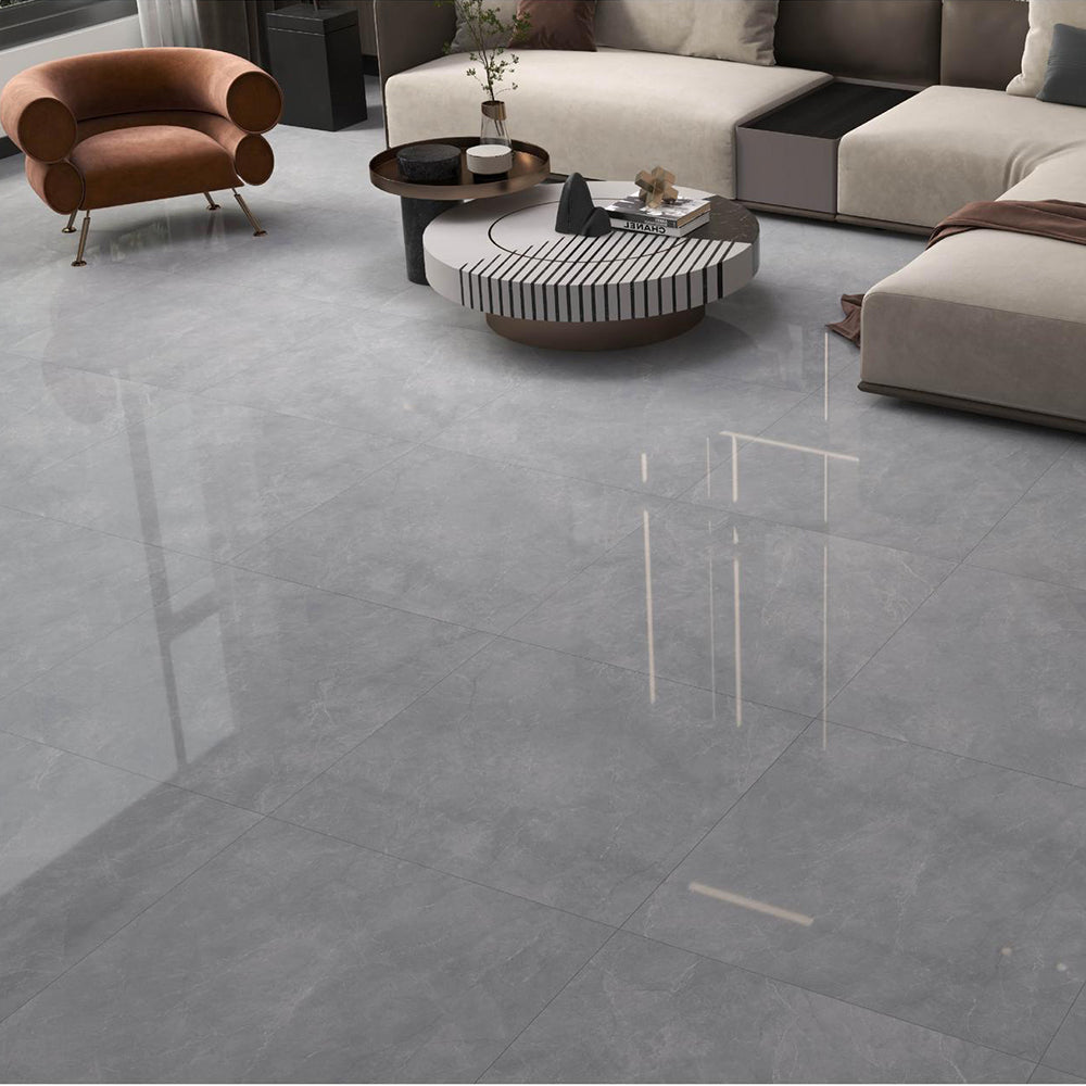 中國佛山瓷磚 China Foshan Marble Tiles Glossy 大理石瓷磚 連紋瓷磚 地磚 墻磚 釉面磚 亮光面 海鷗灰GTL81125M 80×80cm