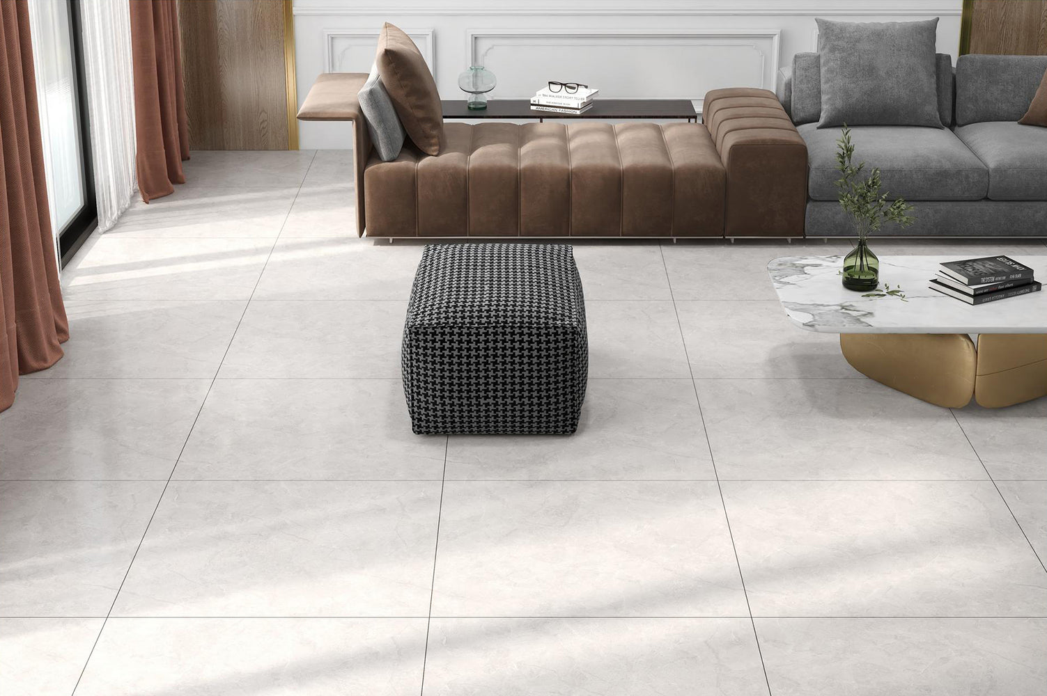 中國佛山瓷磚 China Foshan Marble Tiles Glossy 大理石瓷磚 連紋瓷磚 地磚 墻磚 釉面磚 亮光面 英格蘭灰GTL81261 80×80cm