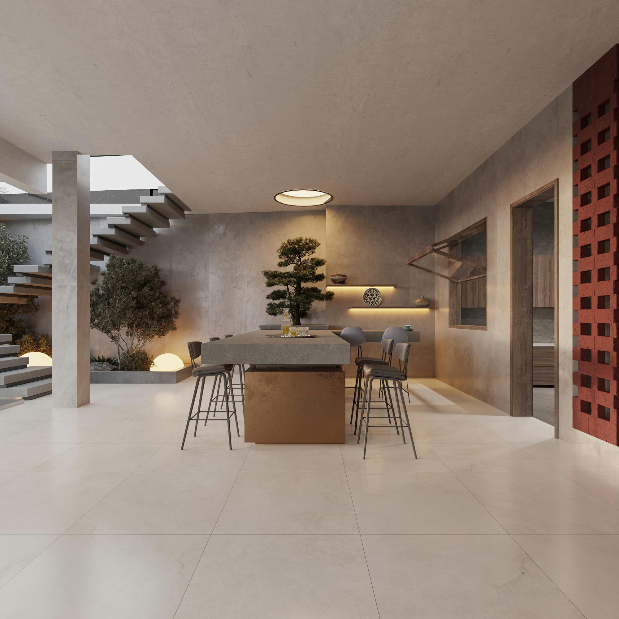 意大利設計磁磚 Italian Design Tiles 岩脈米黃 CX88T02 80×80cm 地磚 牆磚 柔光磚 Ultra-fine dry grain 超細半拋幹粒工藝 Silky 丝滑面