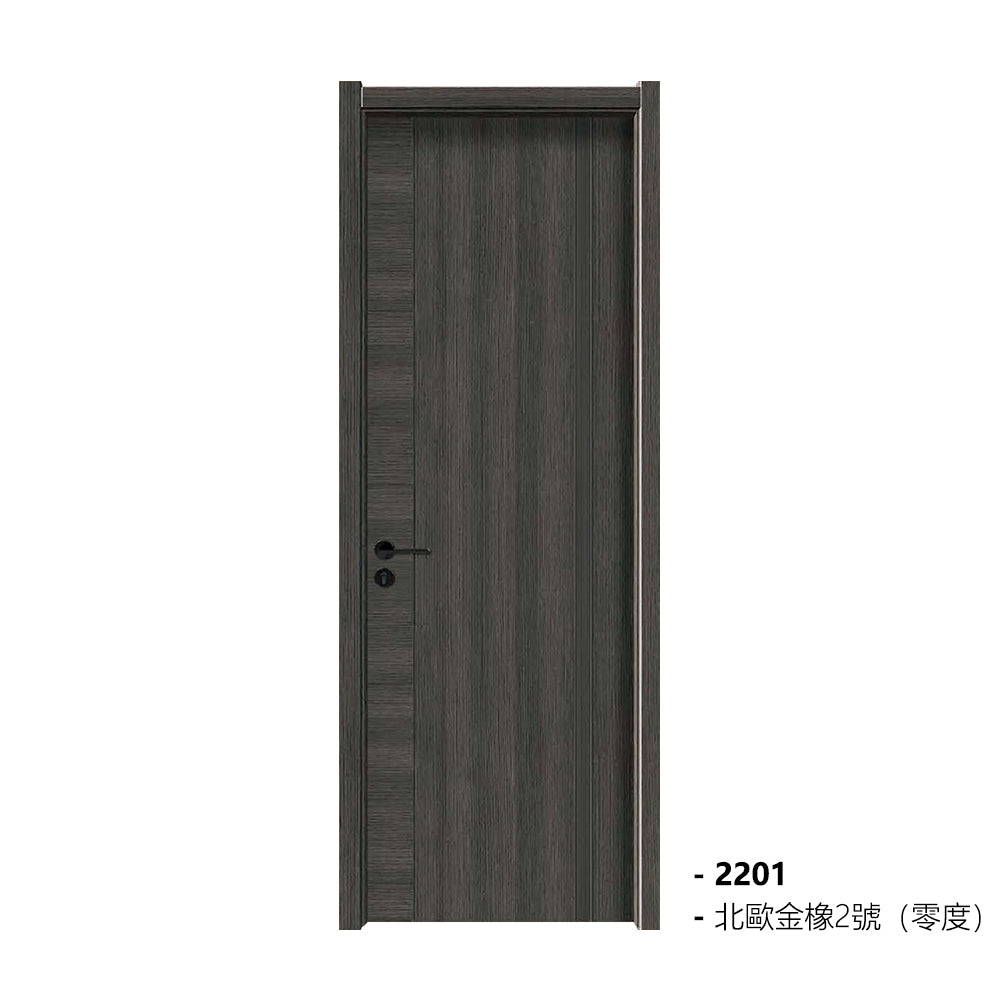 Carbon Crystal Wooden Doors (包木框和門鎖)北歐金橡2號(零度)LS-2201 碳晶門 實木復合門 生態門 現代簡約風格 新西蘭松木門框 60mm