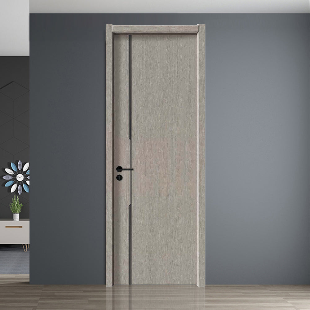 Carbon Crystal Wooden Doors (包木框和門鎖)雲霧淺灰(零度)LS-2212 碳晶門 實木復合門 生態門 現代簡約風格 新西蘭松木門框 60mm