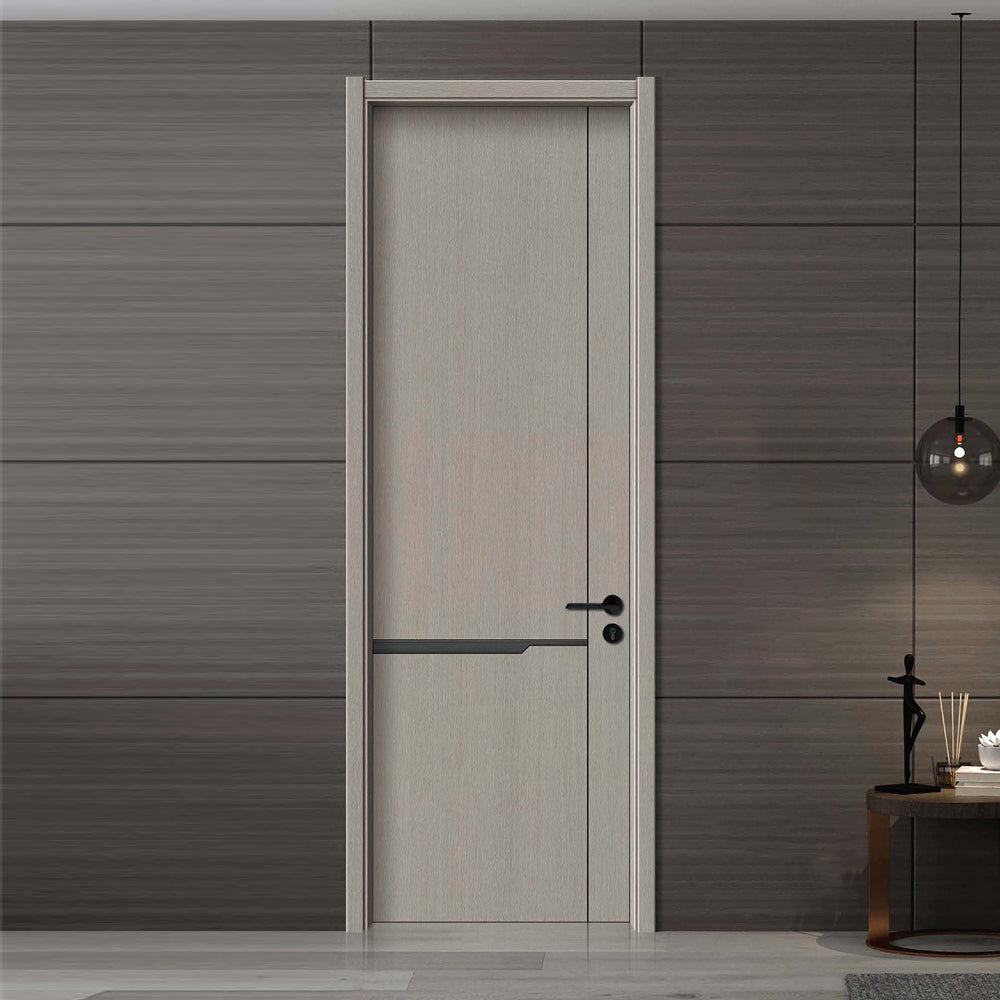 Carbon Crystal Wooden Doors (包木框和門鎖)雲霧淺灰(零度)LS-2213 碳晶門 實木復合門 生態門 現代簡約風格 新西蘭松木門框 60mm