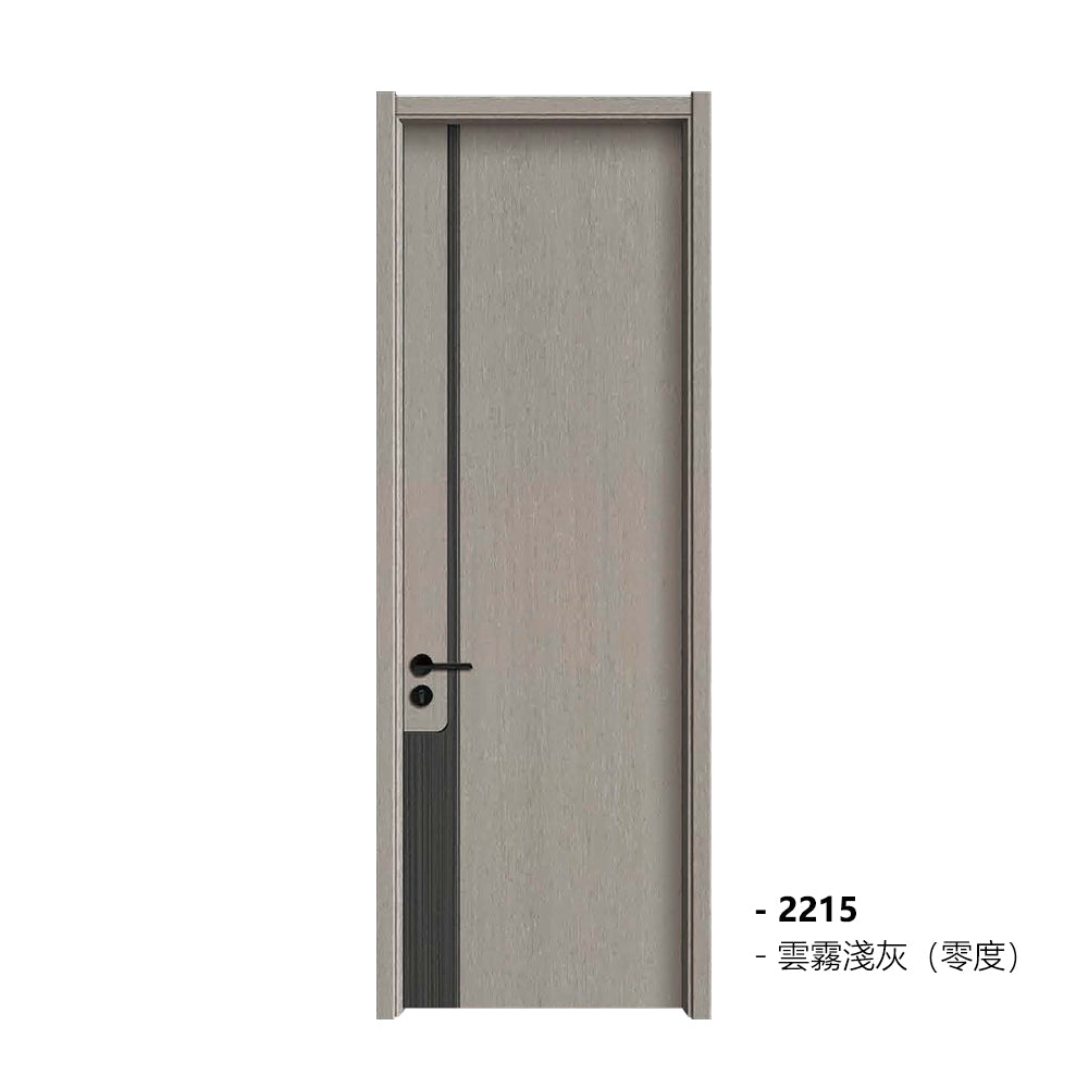 Carbon Crystal Wooden Doors (包木框和門鎖)雲霧淺灰(零度)LS-2215 碳晶門 實木復合門 生態門 現代簡約風格 新西蘭松木門框 60mm