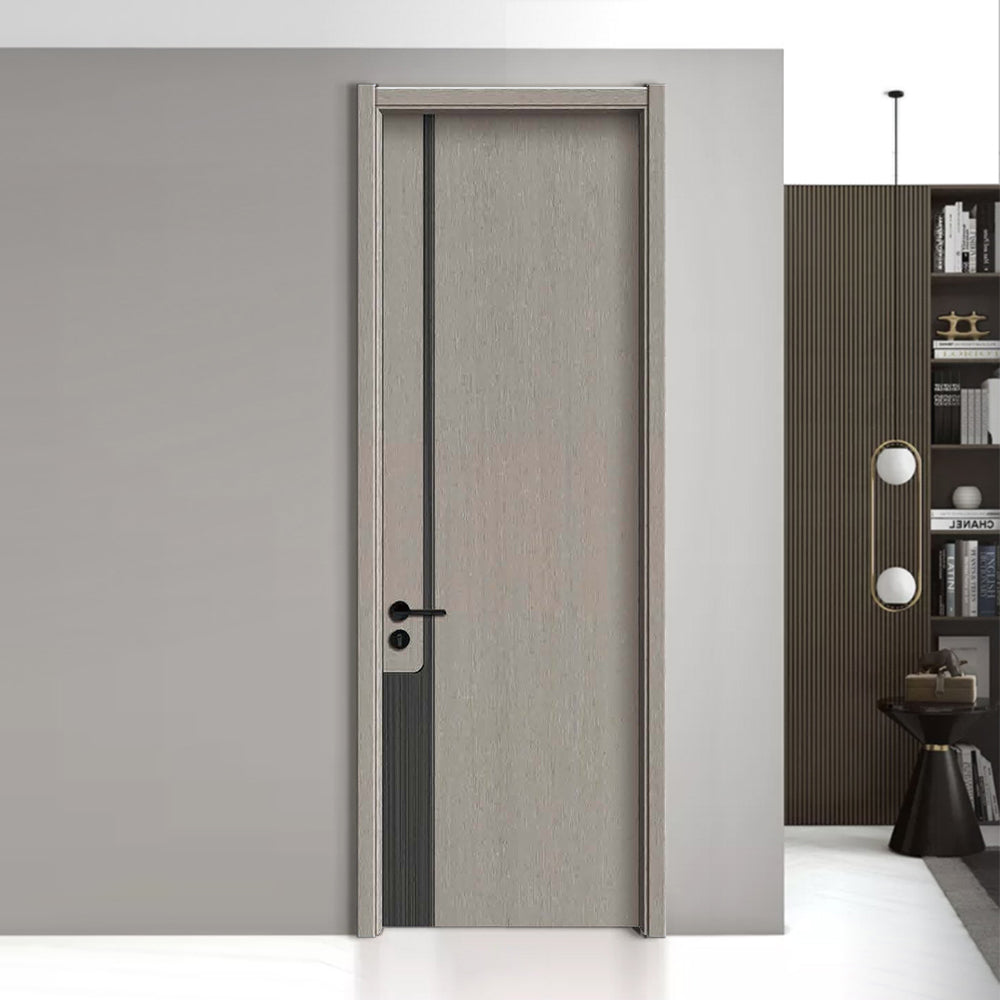Carbon Crystal Wooden Doors (包木框和門鎖)雲霧淺灰(零度)LS-2215 碳晶門 實木復合門 生態門 現代簡約風格 新西蘭松木門框 60mm