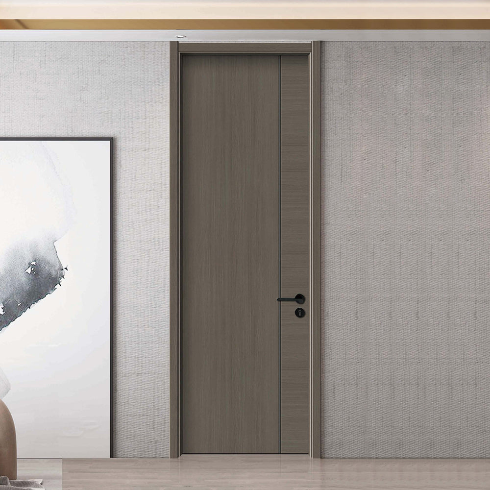 Carbon Crystal Wooden Doors (包木框和門鎖)清雅胡桃1號+布紋 LS-2305-1 風雅胡桃2號 2305-2 碳晶門 實木復合門 生態門 現代簡約風格 新西蘭松木門框 60mm