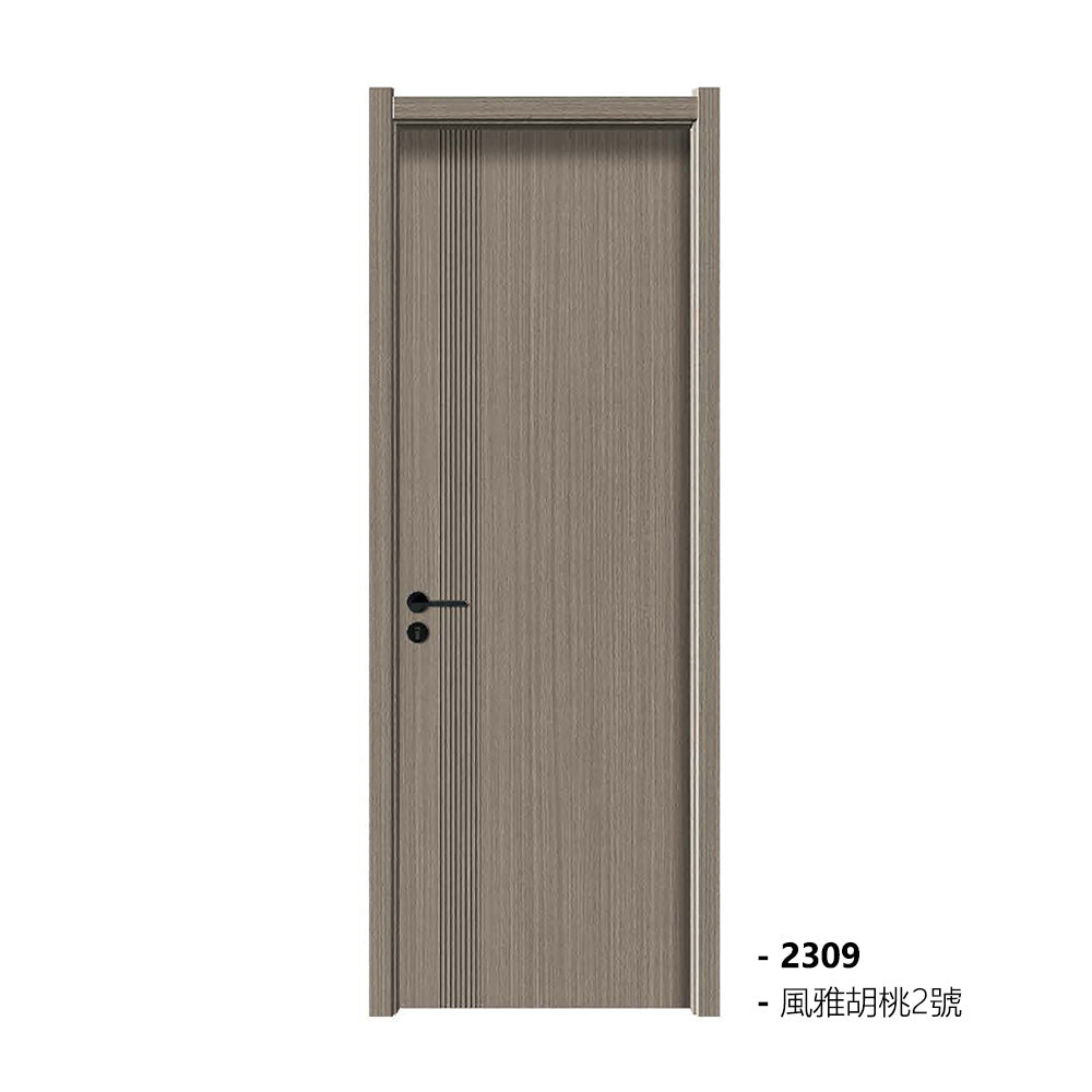 Carbon Crystal Wooden Doors (包木框和門鎖)風雅胡桃2號 LS-2309 布蘭尼 LS-2309-8 碳晶門 實木復合門 生態門 現代簡約風格 新西蘭松木門框 60mm
