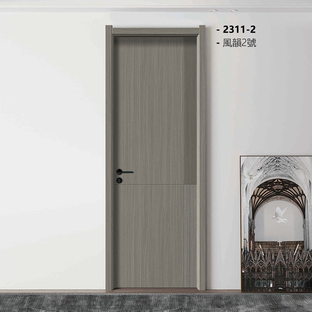 Carbon Crystal Wooden Doors (包木框和門鎖)楓韻2號(零度)LS-2311-2 布蘭尼 LS-2311-8 碳晶門 實木復合門 生態門 現代簡約風格 新西蘭松木門框 60mm