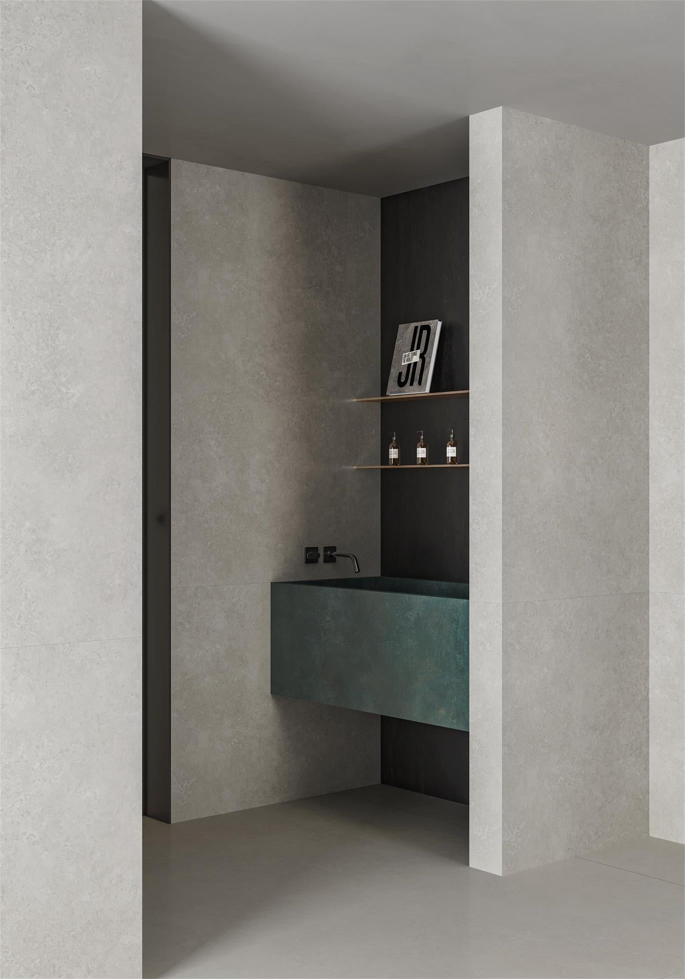 意大利設計磁磚 Italian Design Tiles 微水泥 米白 SW918106GY 90×180cm 地磚 牆磚 柔光磚 Dry grain and throw 半拋幹粒工藝 Dumb and soft face 啞柔面