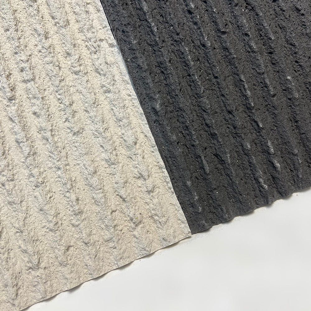 Flexible Stone 軟瓷 Veneer Sheet Interior and Exterior 柔性石材 真石質感 防水防潮 室內戶外可用 脈絡石280x60cm米白052深灰043