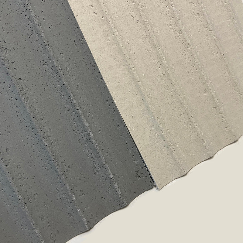 Flexible Stone 軟瓷 Veneer Sheet Interior and Exterior 柔性石材 真石質感 防水防潮 室內戶外可用 水波紋板278x60cm水泥032米白052
