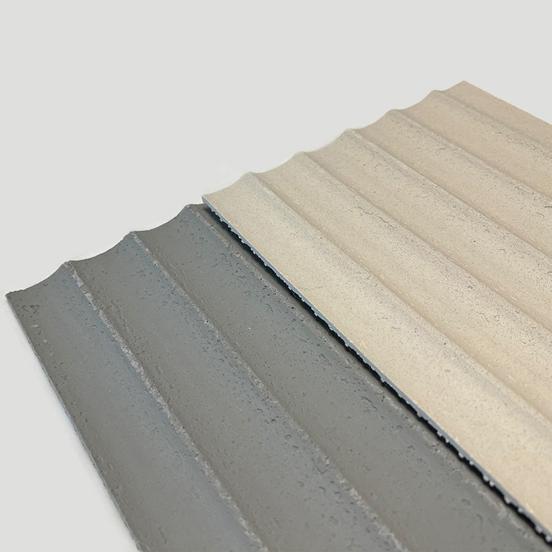 Flexible Stone 軟瓷 Veneer Sheet Interior and Exterior 柔性石材 真石質感 防水防潮 室內戶外可用 水波紋板278x60cm水泥032米白052