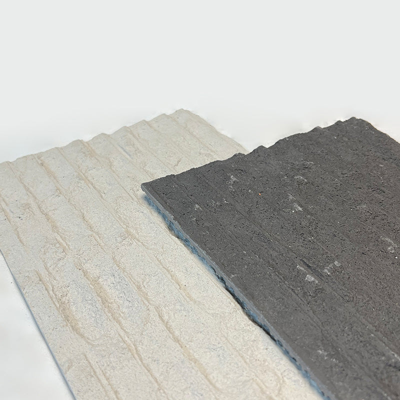 Flexible Stone 軟瓷 Veneer Sheet Interior and Exterior 柔性石材 真石質感 防水防潮 室內戶外可用 粗紋線石60x240cm米白052深灰043