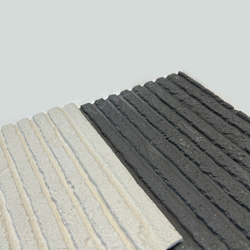 Flexible Stone 軟瓷 Veneer Sheet Interior and Exterior 柔性石材 真石質感 防水防潮 室內戶外可用 阡陌石280x58cm米白052深灰043