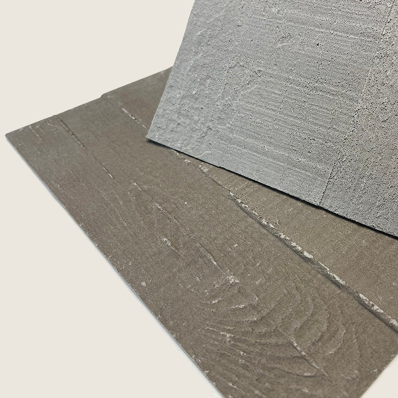 Flexible Stone 軟瓷 Veneer Sheet Interior and Exterior 柔性石材 真石質感 防水防潮 室內戶外可用 木澆築板295x56cm淺灰031中灰038