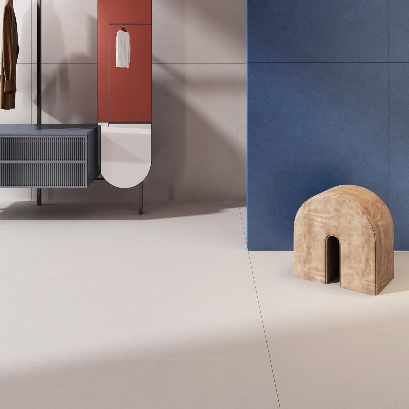 意大利設計磁磚 Italian Design Tiles 微水泥 淺灰 CX7515G11 75×150cm 地磚 牆磚 柔光磚 Dry grain and throw 半拋幹粒工藝 Dumb and soft face 啞柔面