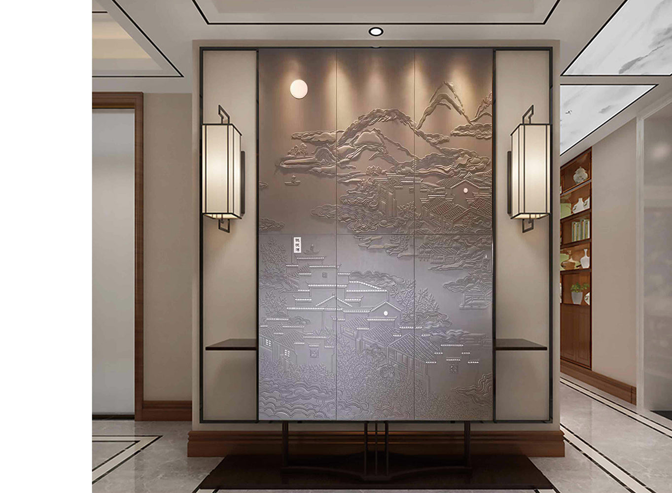 3D Leather Wall Panels 浮雕繡花 Customizable 可訂造尺寸 皮紋牆板 立體牆板 繡花牆板 透光牆板 藝術背景墻 皮紋格柵板 皮紋半圓板 環保PU皮材質