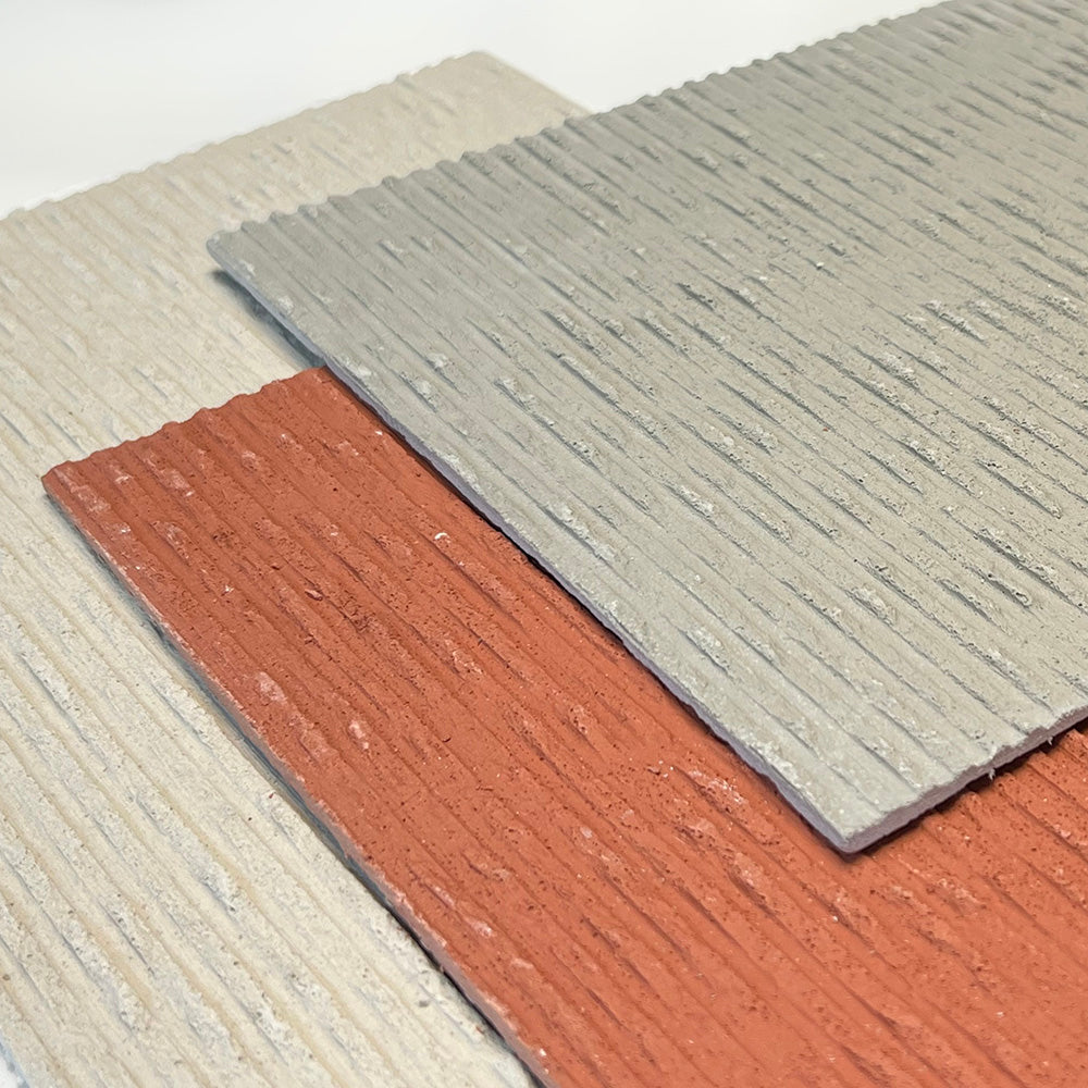 Flexible Stone 軟瓷 Veneer Sheet Interior and Exterior 柔性石材 真石質感 防水防潮 室內戶外可用 布紋石120x60cm灰色221紅色362米白色052