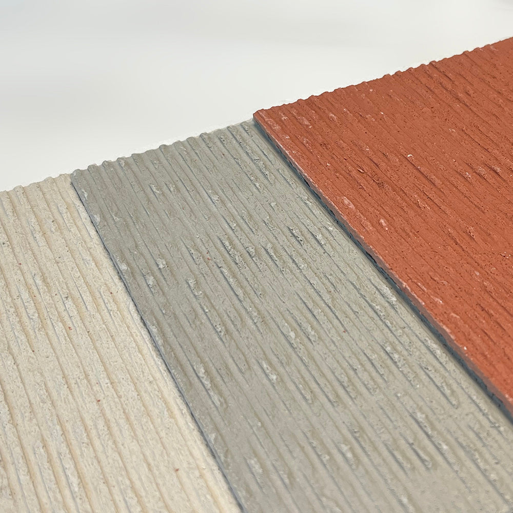 Flexible Stone 軟瓷 Veneer Sheet Interior and Exterior 柔性石材 真石質感 防水防潮 室內戶外可用 布紋石120x60cm灰色221紅色362米白色052