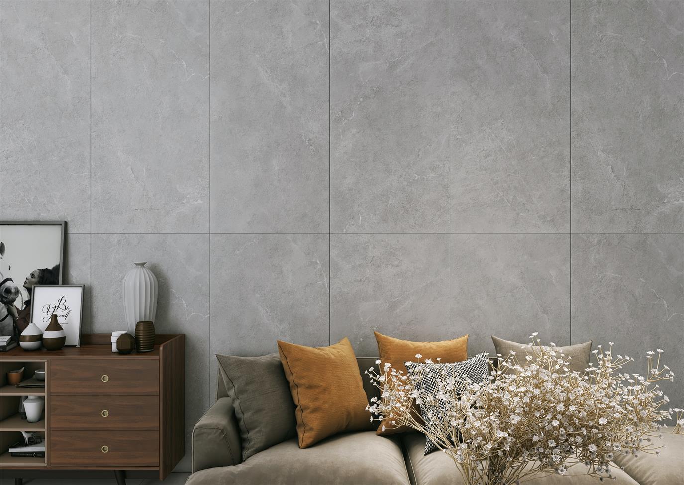 意大利設計磁磚 Italian Design Tiles 雲山泉 淺灰 FS7515086GY 75×150cm 地磚 牆磚 柔光磚 Dry grain and throw 半拋幹粒工藝 Dumb and soft face 啞柔面