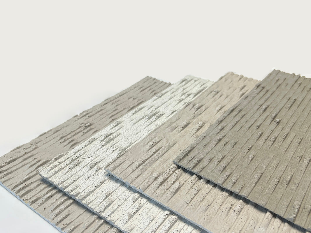 Flexible Stone 軟瓷 Veneer Sheet Interior and Exterior 柔性石材 真石質感 防水防潮 室內戶外可用 脊線石295x67cm純白050米白052灰043