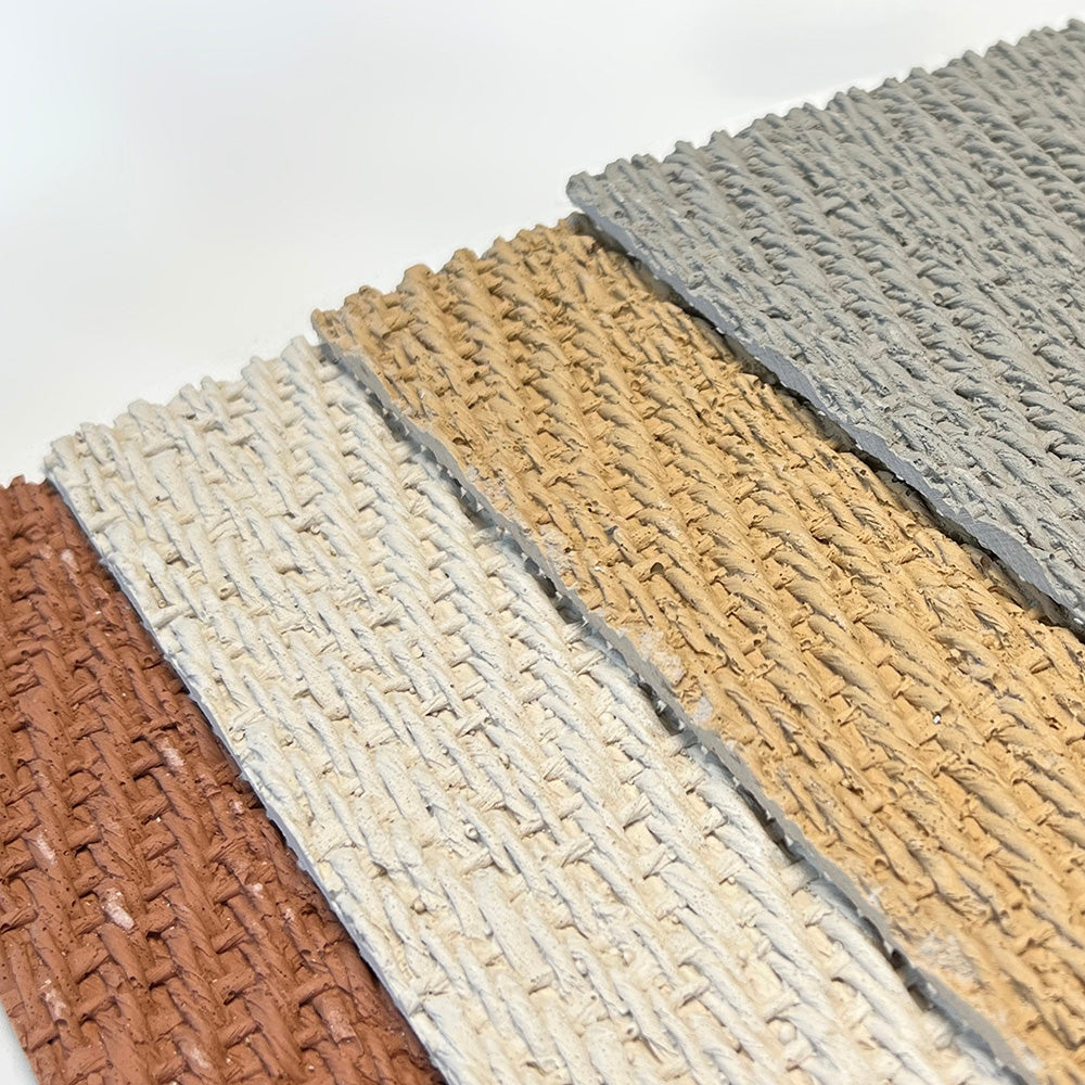 Flexible Stone 軟瓷 Veneer Sheet Interior and Exterior 柔性石材 真石質感 防水防潮 室內戶外可用 麻編150x60cm米白色052土黃色056橘紅色089灰色221