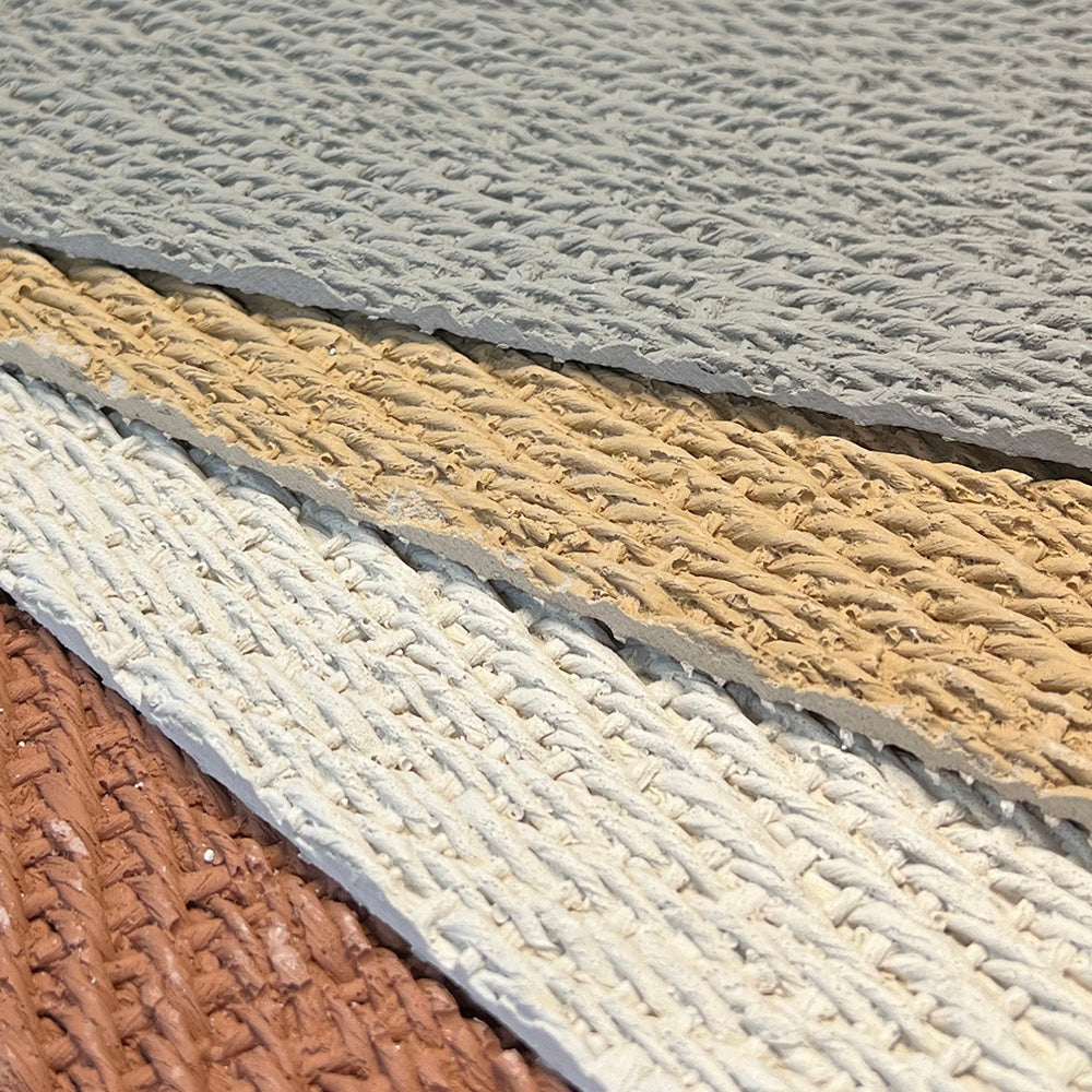 Flexible Stone 軟瓷 Veneer Sheet Interior and Exterior 柔性石材 真石質感 防水防潮 室內戶外可用 麻編150x60cm米白色052土黃色056橘紅色089灰色221