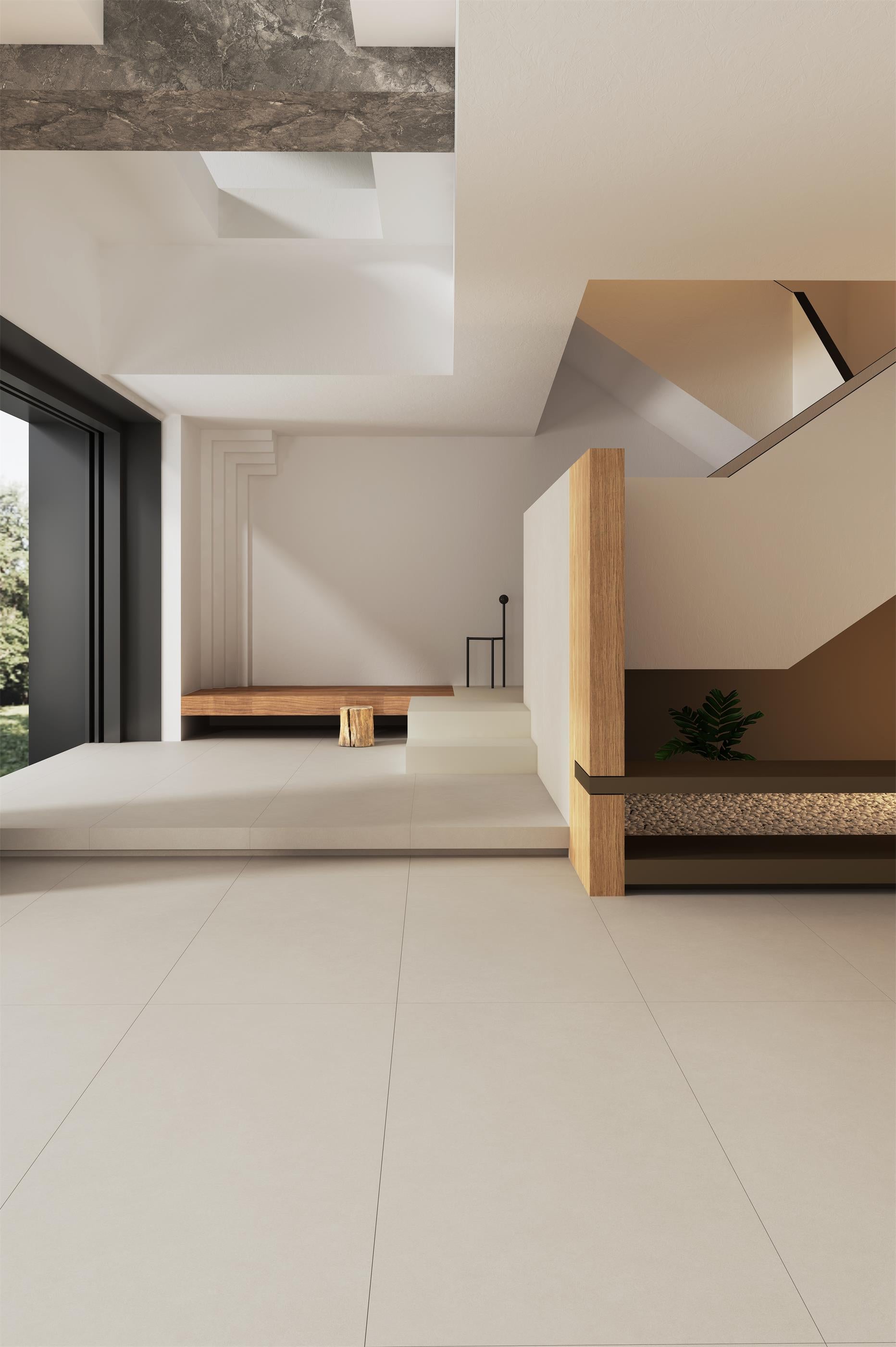 意大利設計磁磚 Italian Design Tiles 微水泥 米杏 CX7515G14 75×150cm 地磚 牆磚 柔光磚 Dry grain and throw 半拋幹粒工藝 Dumb and soft face 啞柔面