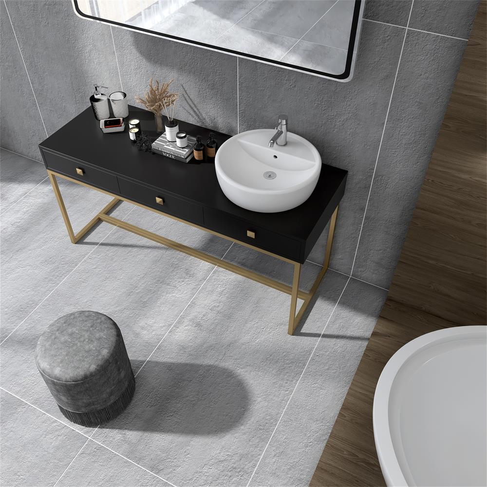 意大利設計磁磚 Italian Design Tiles 金屬質感 銀鏽 FS7515074GY 75×150cm 地磚 牆磚 柔光磚 Dry grain and throw 半拋幹粒工藝 Dumb and soft face 啞柔面
