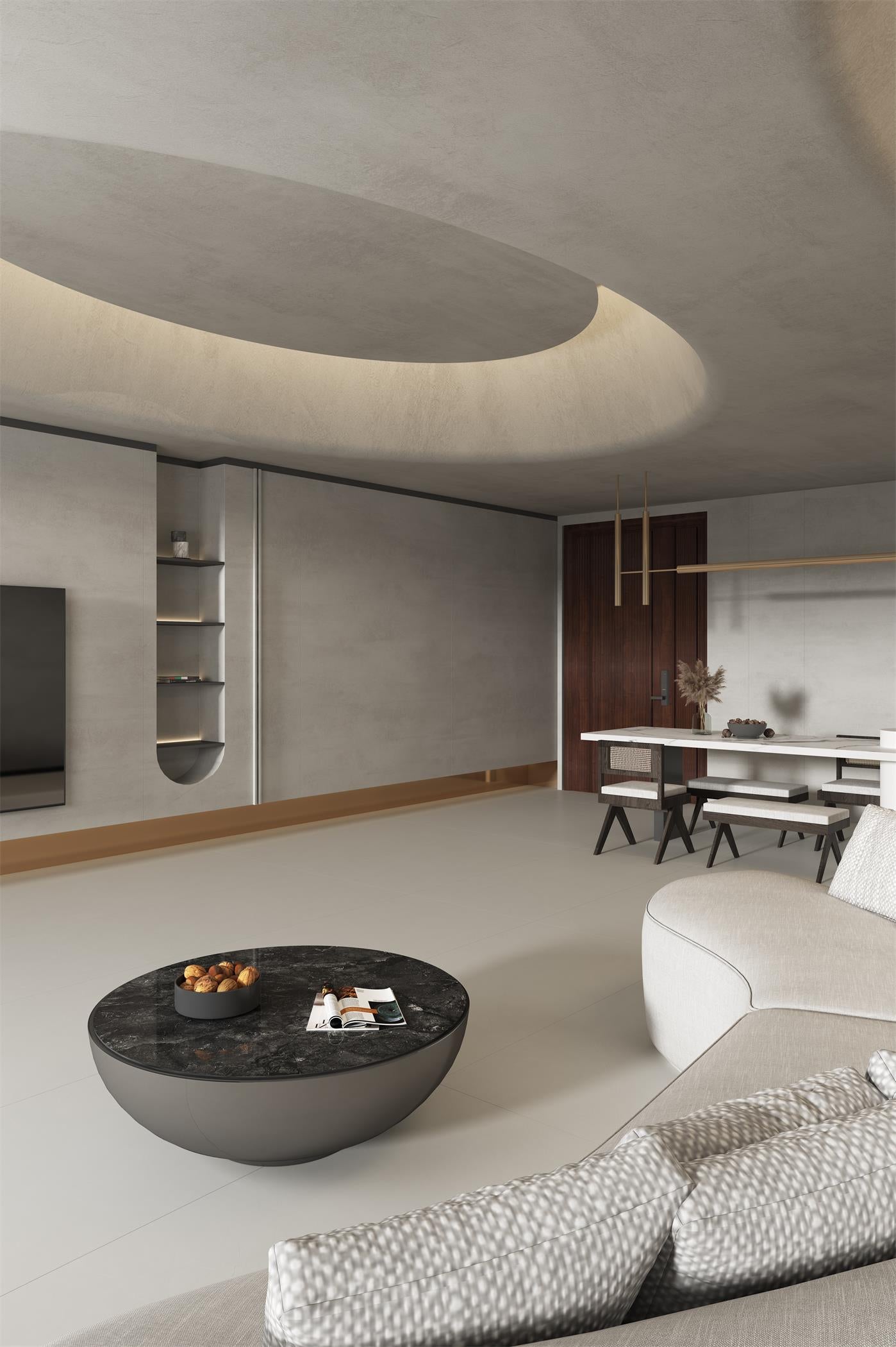 意大利設計磁磚 Italian Design Tiles 微水泥暖石 米灰 SW918063GY 90×180cm 地磚 牆磚 柔光磚 Dry grain and throw 半拋幹粒工藝 Dumb and soft face 啞柔面